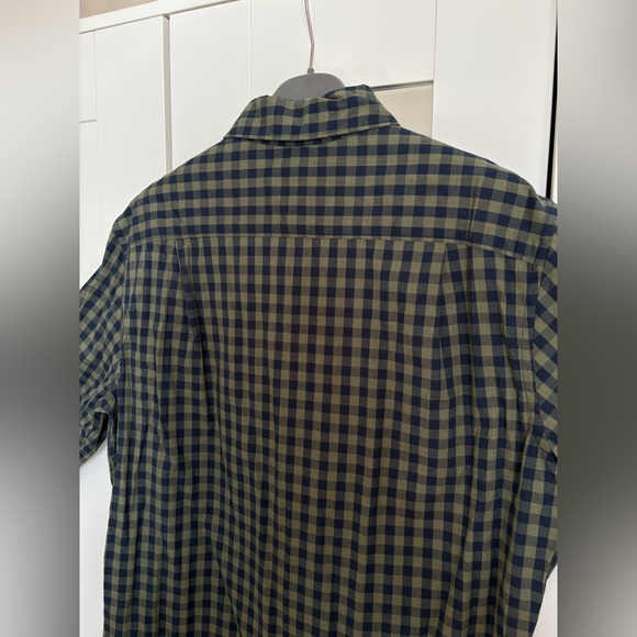 Men's Sonoma Green and Navy Checkered Button-Up Shirt- Medium - Picture 8 of 9
